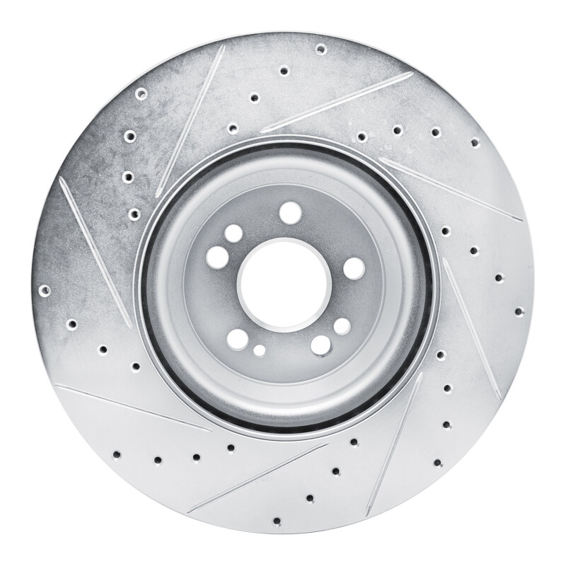 Mercedes-Benz GLE350 Brake Rotor (1) - Front Right - R1 Concepts - Drilled & Slotted - Silver - `20-`25